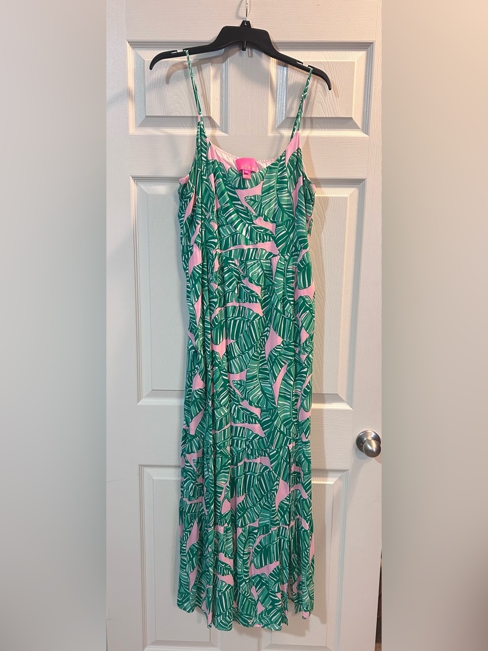 Lilly Pulitzer Green and Pink Tropical Print Women’s Maxi Dress